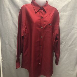 Façonnable dark red 100% wool, lined shirt jacket size L excellent condition